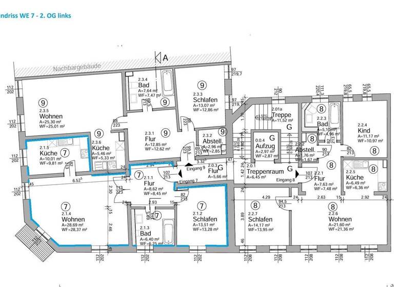 Wohnung zum Kauf 279.000 € 2 Zimmer 66,2 m² 2. Geschoss Stadtmitte Rostock 18055