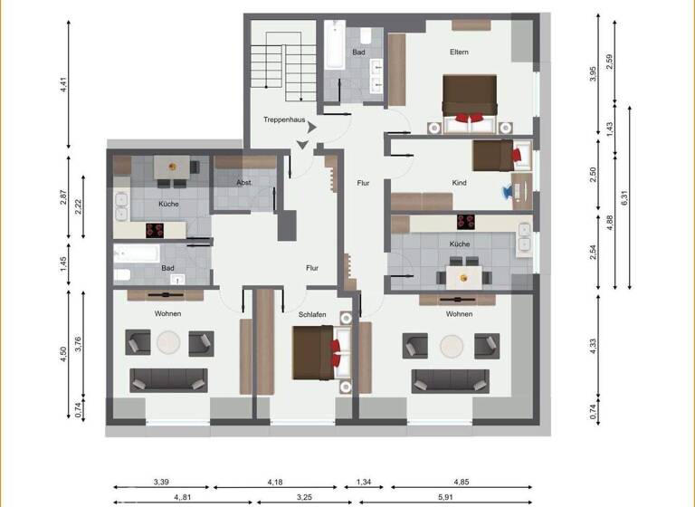 Wohnung zur Miete 920 € 3 Zimmer 76 m² 3. Geschoss Am Schlagbaum 1 Altenessen-Süd Essen / Altenessen-Süd 45326