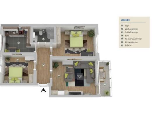 Wohnung zur Miete 740 € 3 Zimmer 70 m² 1. Geschoss frei ab 01.12.2026 Froschhausen Seligenstadt 63500