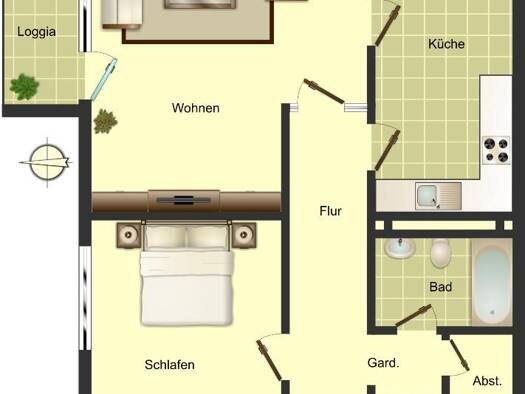 Wohnung zur Miete 889 € 2 Zimmer 72 m² EG frei ab 17.09.2026 Philippistraße 13 Sentrup Münster 48149