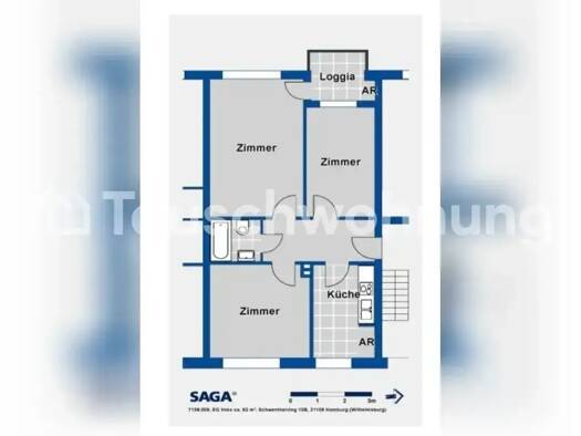 Wohnung zur Miete Tauschwohnung 500 € 2,5 Zimmer 62 m² Wilhelmsburg Hamburg 21109