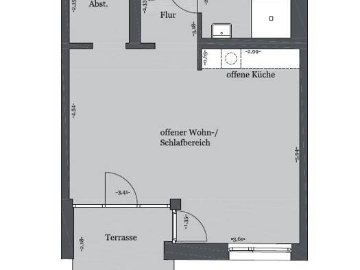 Wohnung zur Miete 611 € 1 Zimmer 53,2 m² EG frei ab 01.12.2026 Franklinstraße Bemerode Kirchrode - Bemerode - Wülferode 30539