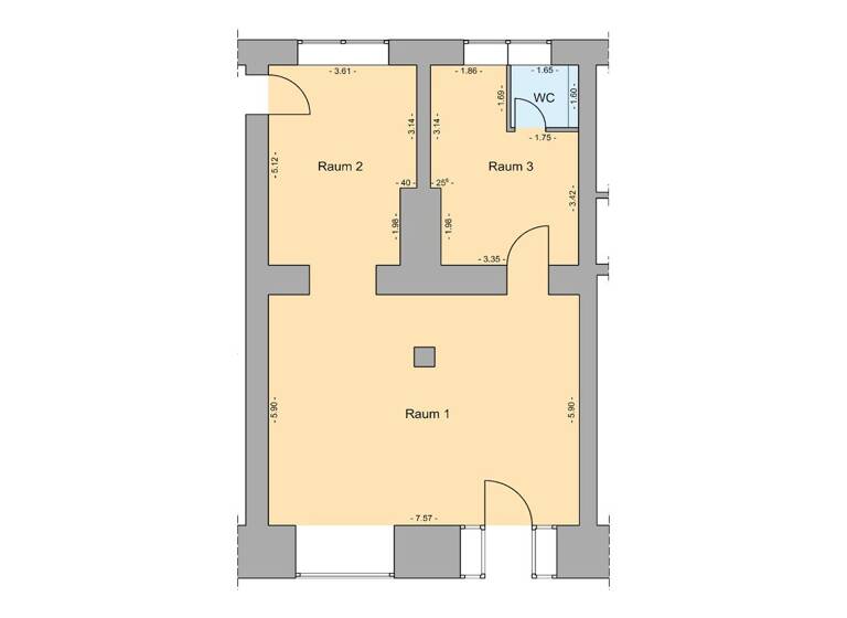 Bürogebäude zur Miete provisionsfrei 1.180 € 84,3 m² Bürofläche Lange Str. 5 Stadtmitte Rostock 18055