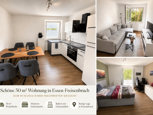 Wohnung zur Miete 578 € 2,5 Zimmer 50 m² Geschoss 1/2 frei ab 01.10.2026 Steele Stadtbezirk VII 45276