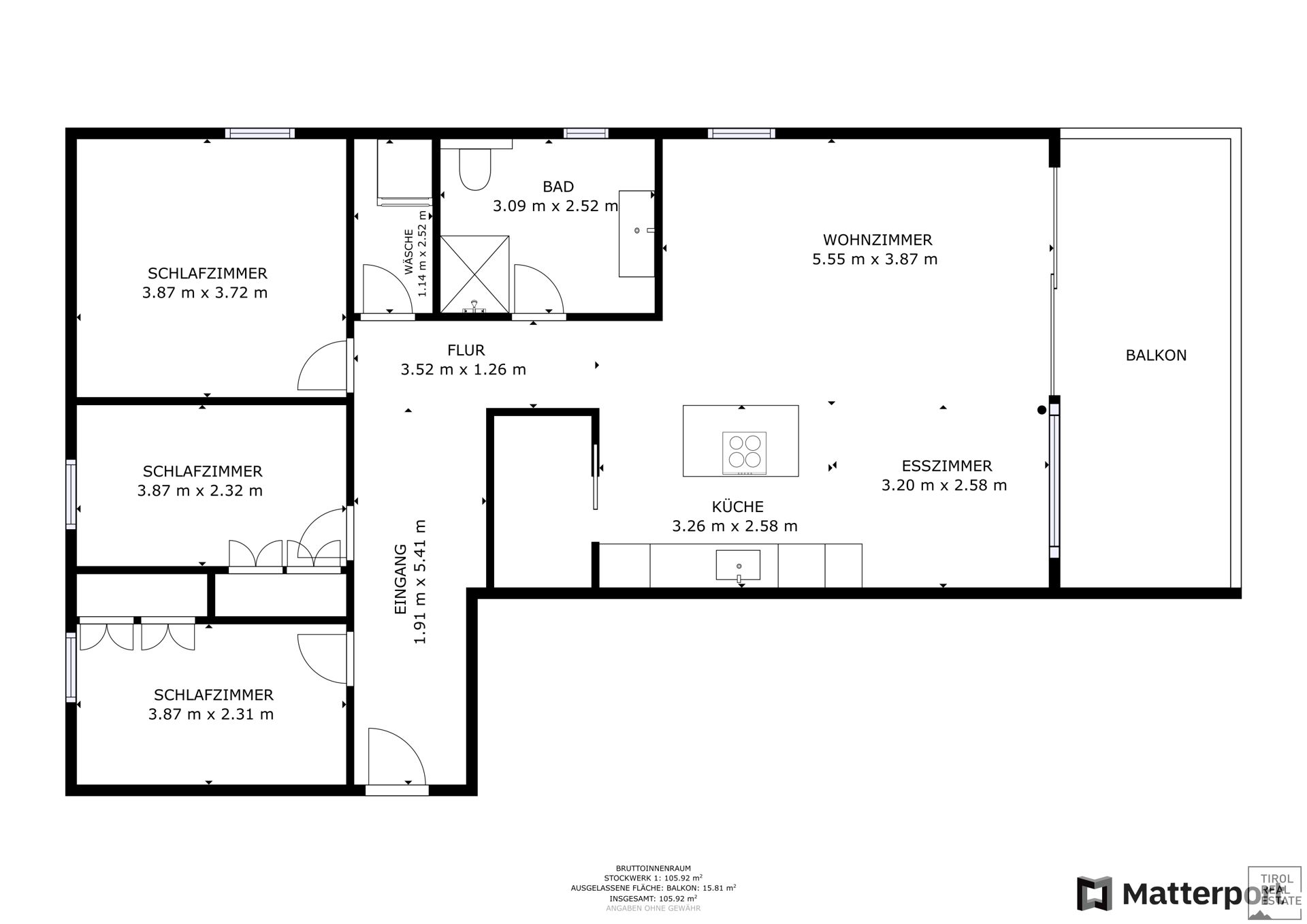 Wohnung zum Kauf 536.000 € 4 Zimmer 99,7 m²<br/>Wohnfläche 1.<br/>Geschoss Landeck 6500