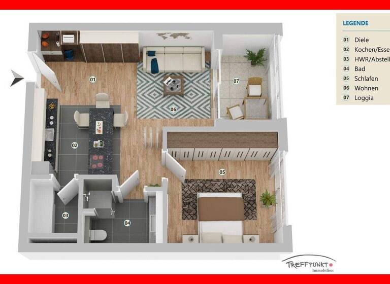 Wohnung zum Kauf provisionsfrei 290.000 € 2 Zimmer 56,8 m² 4. Geschoss Stadtzentrum Emden 26725