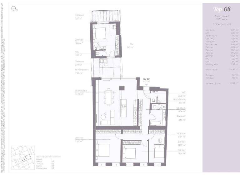 Wohnung zum Kauf 1.990.000 € 5 Zimmer 176,8 m² 2. Geschoss Zollergasse 7 Wien 1070