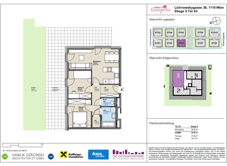 Wohnung zum Kauf provisionsfrei 370.977 € 3 Zimmer 59,6 m² EG Wien 1110