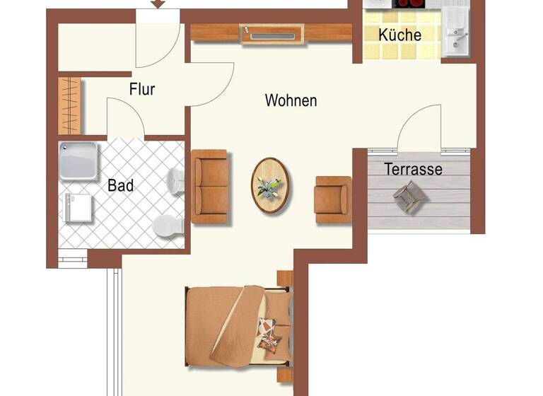 Studio zum Kauf 119.000 € 1 Zimmer 38,3 m² EG Osternburg Oldenburg 26135