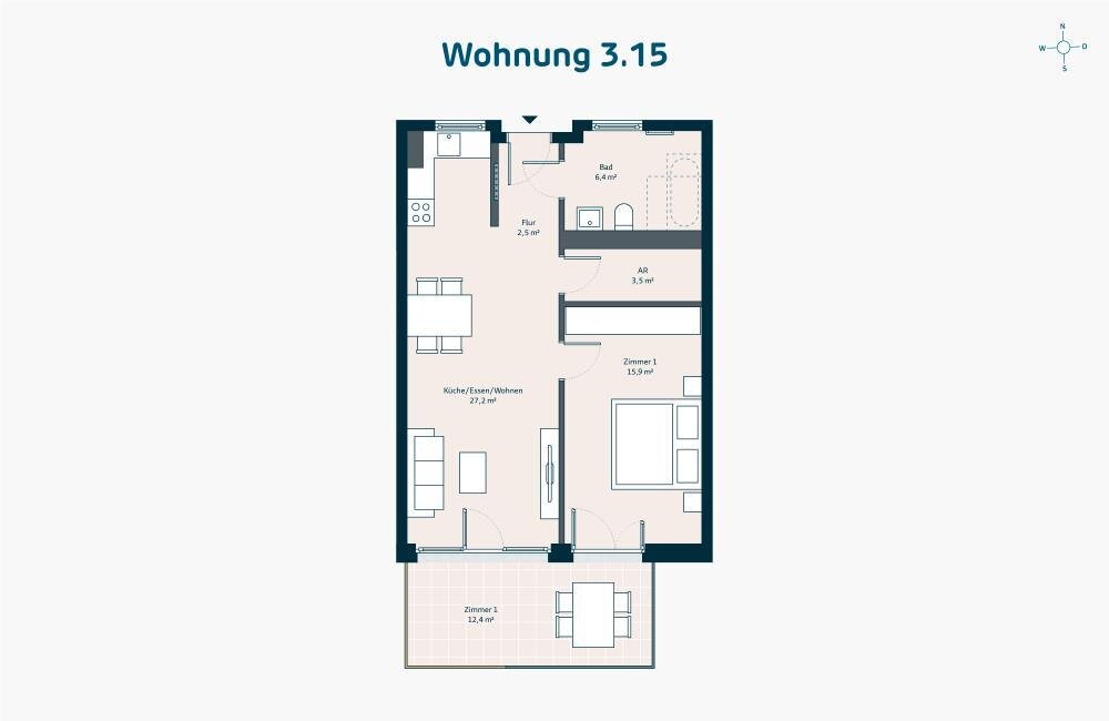 Wohnung zum Kauf provisionsfrei als Kapitalanlage geeignet 321.000 € 2 Zimmer 61,7 m²<br/>Wohnfläche Bachwiesen Zirndorf Zirndorf 90513