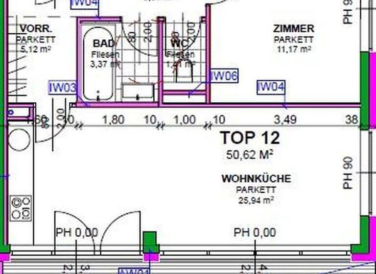 Wohnung zur Miete - Erstbezug 1.392 € 2 Zimmer 50,6 m² 3. Geschoss Heiligenstädter Straße 395a Wien 1190