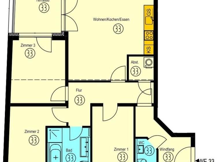 Wohnung zur Miete 1.228 € 4 Zimmer 86,3 m²<br/>Wohnfläche Dachgeschoss, 4.<br/>Geschoss 01.07.2025<br/>Verfügbarkeit Dieskaustraße 92 Kleinzschocher Leipzig 04229