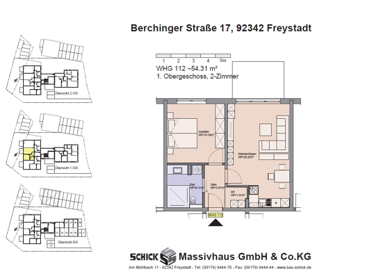 Wohnung zur Miete 625 € 2 Zimmer 54,3 m² 2. Geschoss frei ab 01.11.2025 Berchinger Straße 17 Freystadt 92342