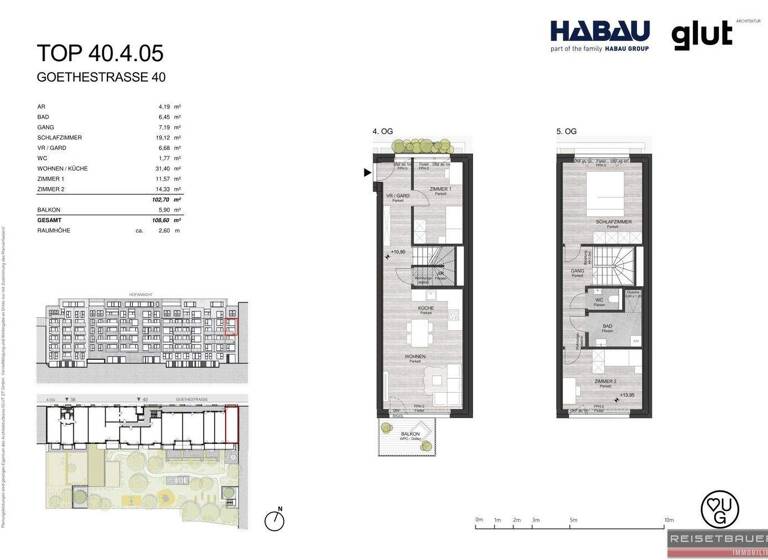 Maisonette zum Kauf - Erstbezug 579.000 € 4,5 Zimmer 102,7 m² frei ab 31.12.2026 Waldegg Linz 4020