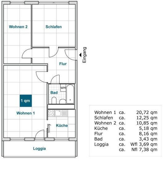 Wohnung zur Miete 489 € 3 Zimmer 64,3 m²<br/>Wohnfläche 4.<br/>Geschoss 01.02.2025<br/>Verfügbarkeit Senftenberger Str. 48 Prohlis-Süd (Spremberger Str.) Dresden 01239