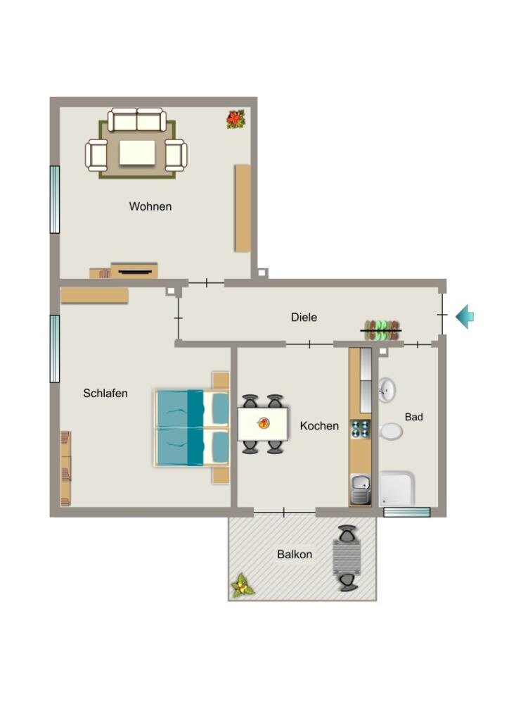 Wohnung zur Miete 523 € 2,5 Zimmer 58,7 m²<br/>Wohnfläche 1.<br/>Geschoss 01.04.2025<br/>Verfügbarkeit Im Drubbel 2 Alstedde Lünen 44534