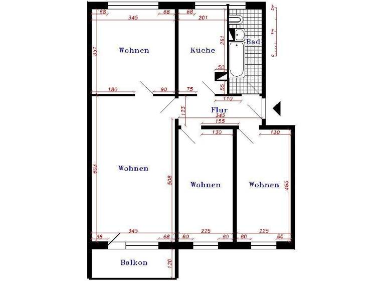 Wohnung zur Miete 474 € 4 Zimmer 71,8 m² 3. Geschoss frei ab 01.03.2026 Neustädter Str. 30 Thale 06502