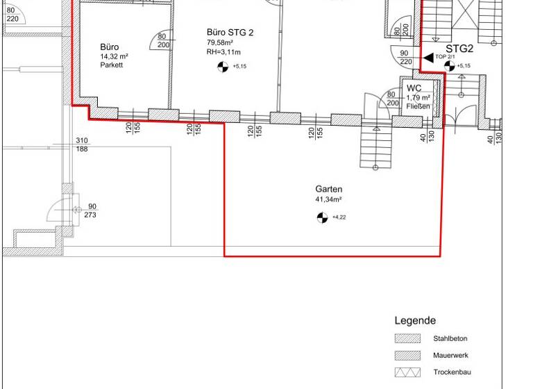 Büro-/Praxisfläche zur Miete 1.185 € 3 Zimmer 79,6 m²<br/>Bürofläche Wien,Josefstadt 1080