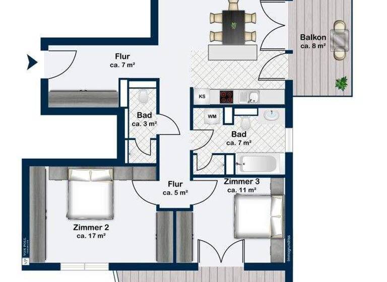 Wohnung zur Miete 2.338 € 3 Zimmer 97 m² Königsberger Straße 25G Lichterfelde Berlin 12203