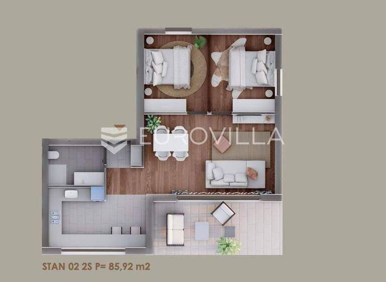 Wohnung zum Kauf 352.272 € 2 Zimmer 85 m² Borik Diklo - Puntamika 23000