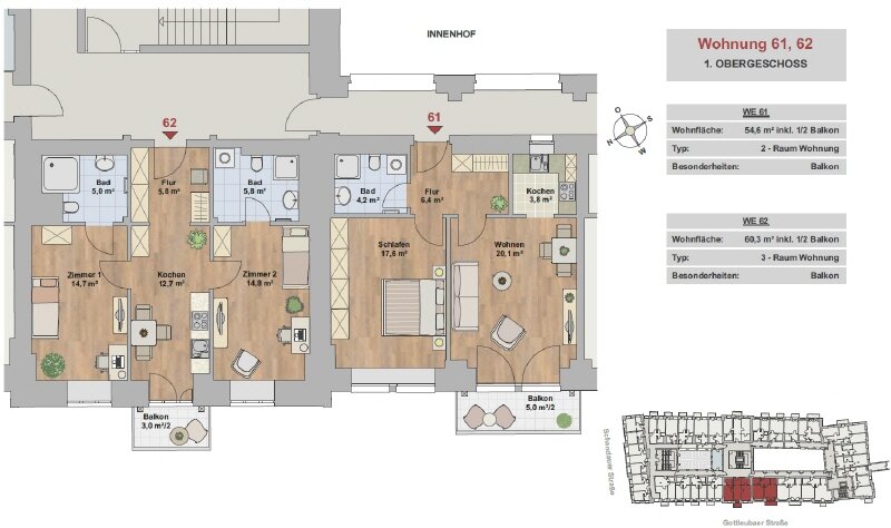 Wohnung zur Miete 900 € 3 Zimmer 60,3 m²<br/>Wohnfläche 1.<br/>Geschoss Striesen-Ost (Bärensteiner Str.) Dresden 01309