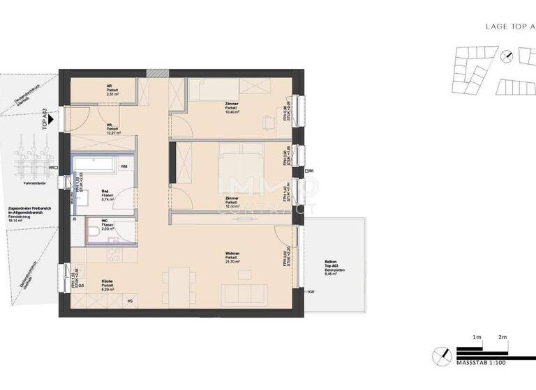 Wohnung zum Kauf - Erstbezug 305.000 € 3 Zimmer 73,3 m² Ufer Linz 4030