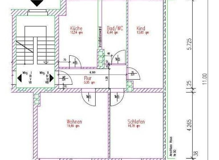 Wohnung zur Miete 418 € 3 Zimmer 69,7 m² 1. Geschoss Berliner Str. 92 Innenstadt Gera 07545