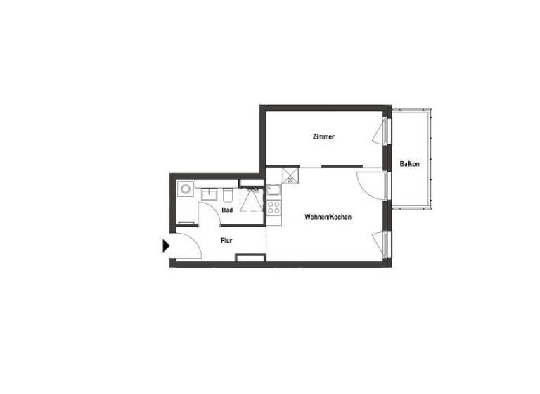 Studio zur Miete - Erstbezug nur mit Wohnberechtigungsschein 445 € 1 Zimmer 38,7 m² 1. Geschoss Eidechsenweg 7 Staaken Berlin 13591