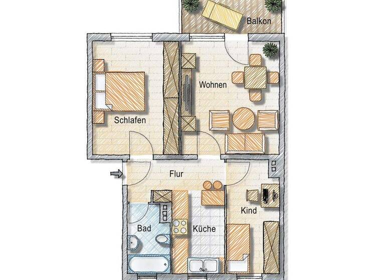 Wohnung zur Miete 650 € 3 Zimmer 61 m² Bennewitz Machern 04828