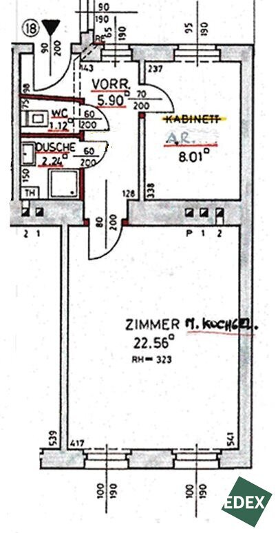 Wohnung zum Kauf 220.000 € 2 Zimmer 39,8 m²<br/>Wohnfläche 2.<br/>Geschoss Anzengrubergasse Wien 1050