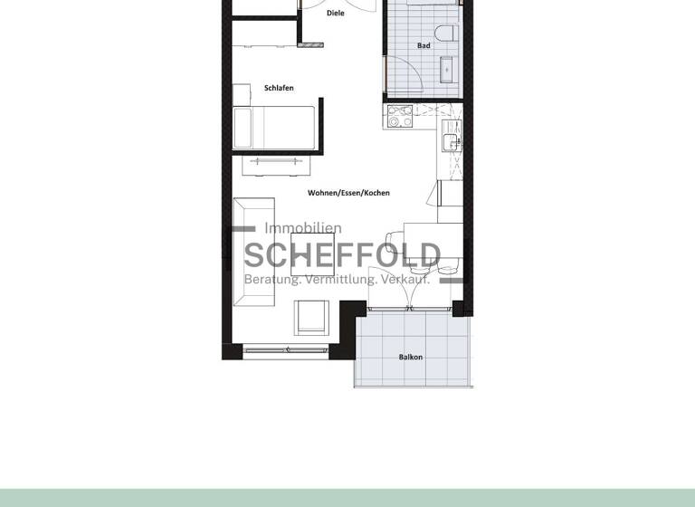 Wohnung zum Kauf - Erstbezug provisionsfrei 228.900 € 1,5 Zimmer 44,4 m² 2. Geschoss Edith-Stein-Straße 20 Laupheim 88471