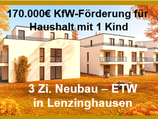 Wohnung zum Kauf - Erstbezug provisionsfrei als Kapitalanlage geeignet 313.500 € 3 Zimmer 80 m² Jöllenbeck Bielefeld 33739