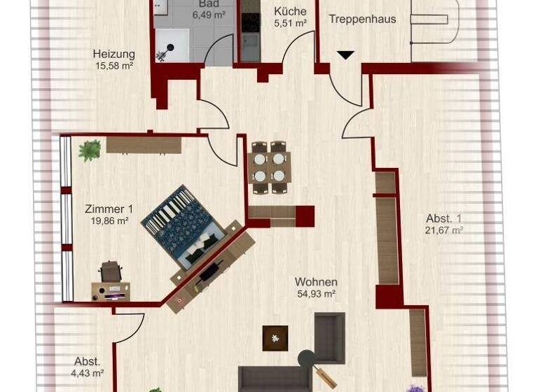 Wohnung zur Miete 870 € 2 Zimmer 87 m² frei ab 01.05.2026 Ahornstr. Bad Ischl 4820