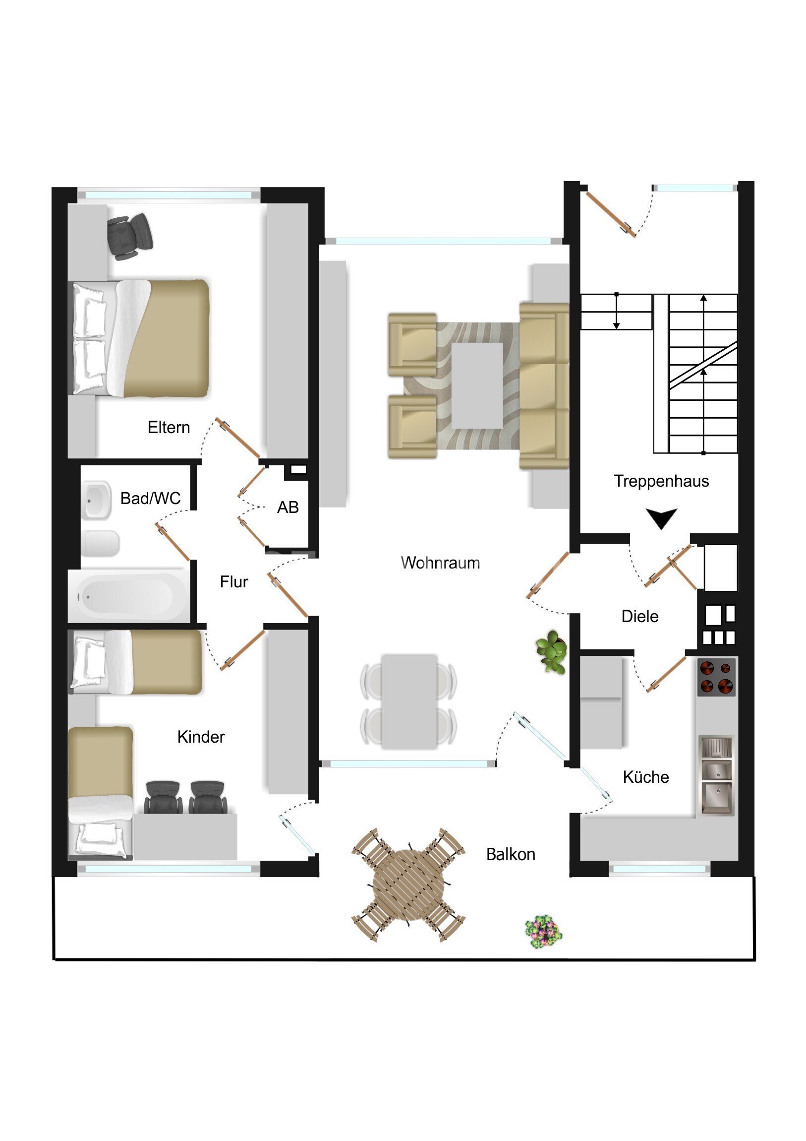 Wohnung zum Kauf 299.000 € 3 Zimmer 78 m²<br/>Wohnfläche 2.<br/>Geschoss Aukammtal Wiesbaden 65191