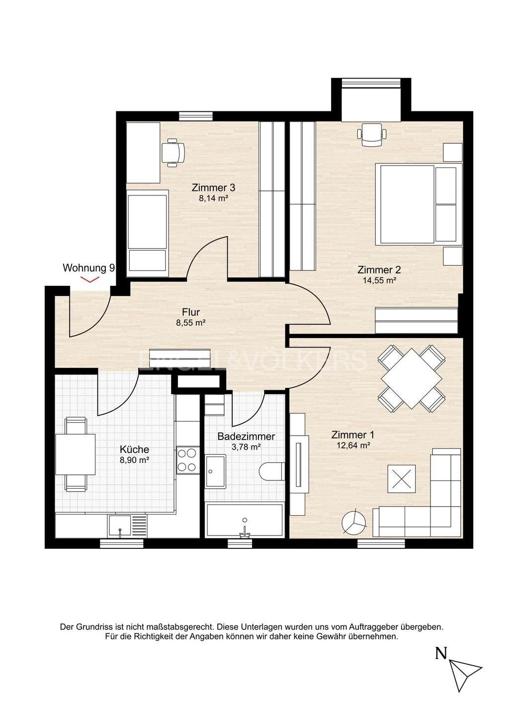 Wohnung zum Kauf 330.000 € 3 Zimmer 57 m²<br/>Wohnfläche 4.<br/>Geschoss Barmbek - Nord Hamburg 22309