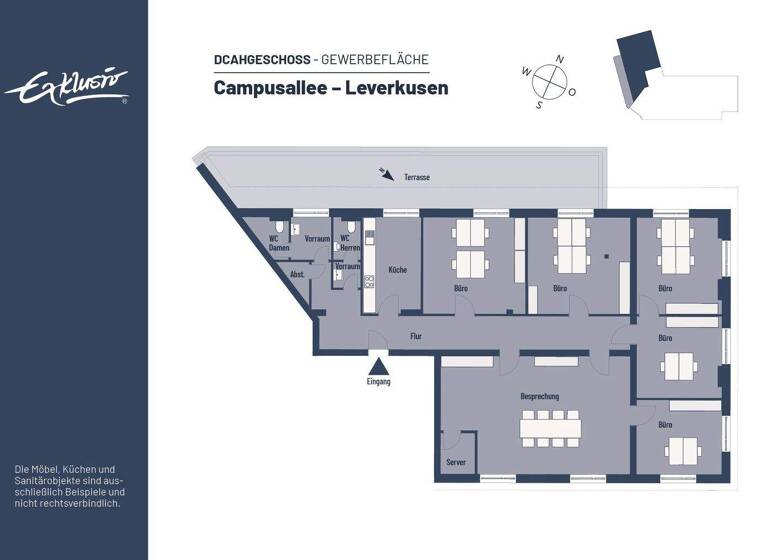 Bürofläche zur Miete provisionsfrei 3.840 € 240 m² Bürofläche Quettingen Leverkusen 51379