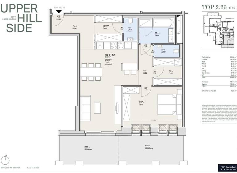 Wohnung zum Kauf - Erstbezug 1.075.000 € 2 Zimmer 83,7 m² Obersteinergasse Wien 1190