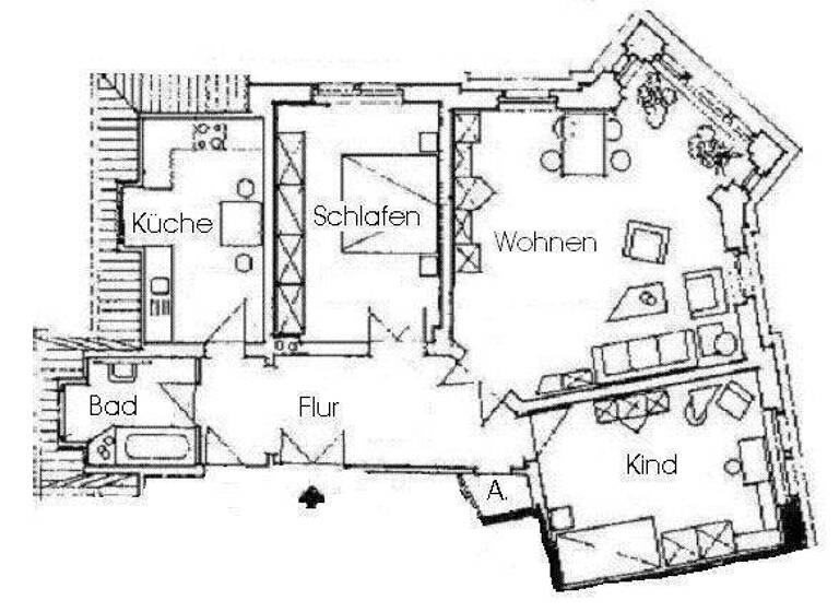 Wohnung zur Miete 830 € 3 Zimmer 90 m² 2. Geschoss Lockwitzer Straße 12 Strehlen Dresden 01219