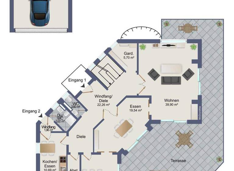 Einfamilienhaus zur Miete 3.500 € 8 Zimmer 265 m² 1.250 m² Grundstück frei ab 01.03.2026 Kleinmachnow 14532