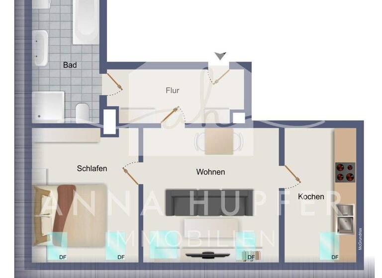 Wohnung zur Miete 375 € 2 Zimmer 62,1 m² 5. Geschoss frei ab sofort Meuselwitzer Straße 24 Pforten Gera 07545