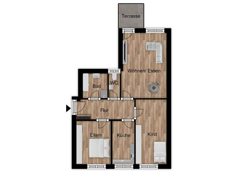 Wohnung zur Miete 665 € 3,5 Zimmer 81 m² EG Utzmemmingen Riesbürg 73469