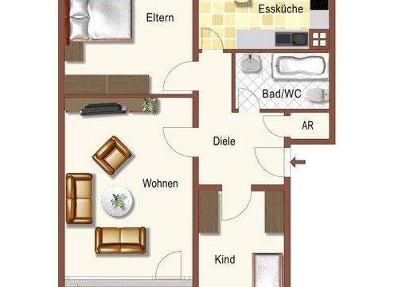 Wohnung zur Miete 640 € 3 Zimmer 72 m² 3. Geschoss frei ab 08.03.2026 Hosbachstr. 20 Aplerbeck Dortmund 44287