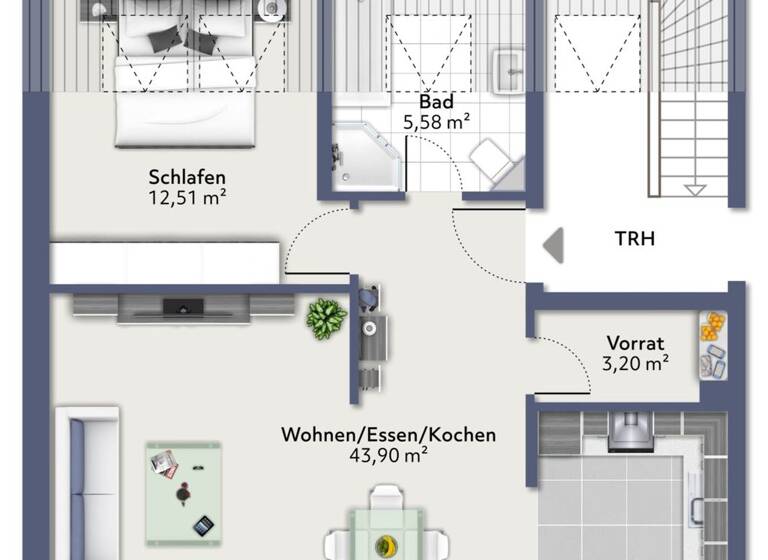Wohnung zum Kauf 248.000 € 2 Zimmer 65,2 m² 2. Geschoss Mohnblumenweg 6 Piflas Ergolding 84030