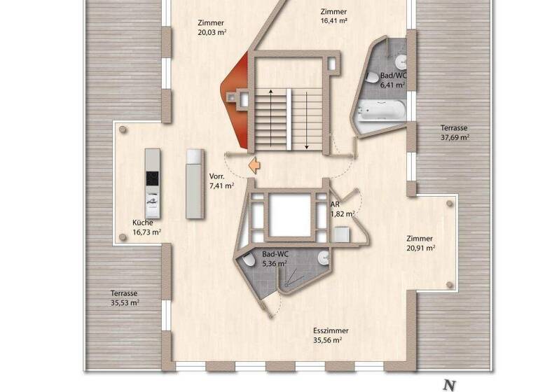 Penthouse zum Kauf 1.190.000 € 3 Zimmer 130 m² 3. Geschoss Zahnradbahnstraße 17B Wien 1190