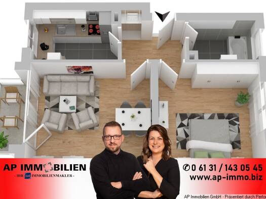 Wohnung zum Kauf provisionsfrei 169.500 € 2 Zimmer 52 m² Nieder-Olm 55268