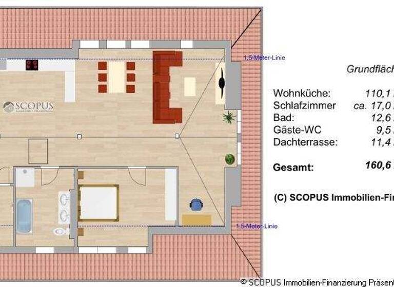Wohnung zur Miete 1.200 € 2 Zimmer 130,9 m² 3. Geschoss Meißen 01662
