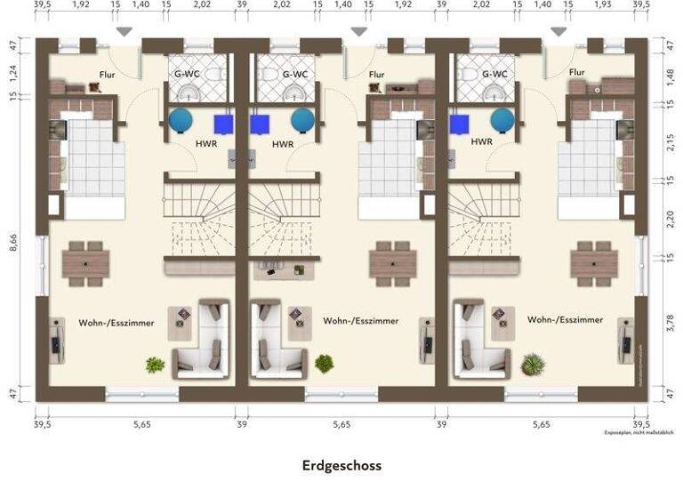Reihenmittelhaus zum Kauf - Erstbezug 528.000 € 5 Zimmer 153,4 m² 164 m² Grundstück Henstedt-Ulzburg 24558