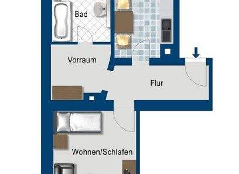 Studio zur Miete 418 € 1 Zimmer 45,4 m² frei ab 11.04.2026 Rudolf-Breitscheid-Str. 7 Lindenthal Leipzig 04158