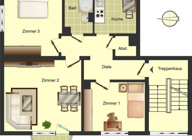 Wohnung zur Miete 479 € 3,5 Zimmer 63,3 m² 1. Geschoss frei ab 01.03.2026 Feldstraße 20 Rünthe Bergkamen 59192