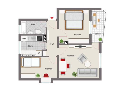 Wohnung zum Kauf 320.000 € 2 Zimmer 63 m² Kumpfmühl-Ziegetsdorf-Neuprüll Regensburg 93051